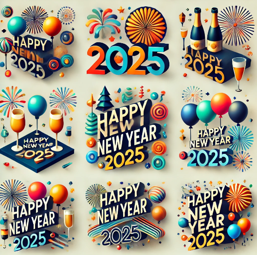 Happy New Year 2025 Clipart